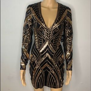 Express V-Neck Sequin Dress Size (XS)$90
